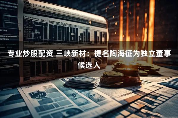 专业炒股配资 三峡新材：提名陶海征为独立董事候选人