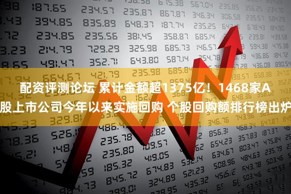 配资评测论坛 累计金额超1375亿！1468家A股上市公司今年以来实施回购 个股回购额排行榜出炉